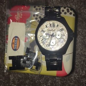fossil black watch with gems- Must Go 🌞🌞!